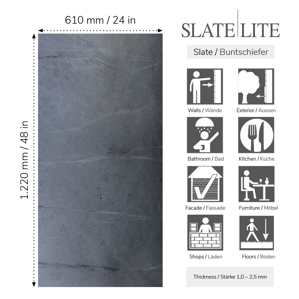 Mosaic Tile USA: Slate-Lite Terra Noir Horizontal Stone Veneer
